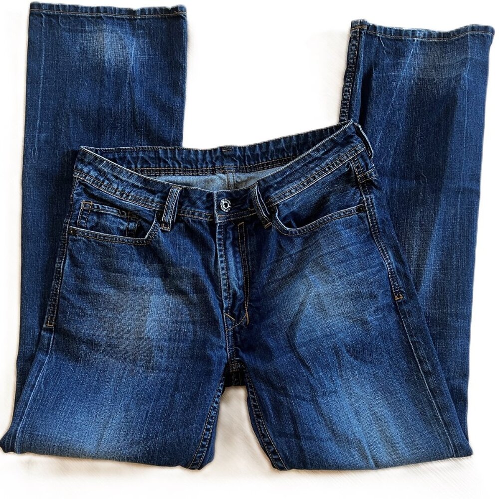Buffalo David Bitton Jeans Men 32x32 Rock for Freedom Denim Medium Dark Faded